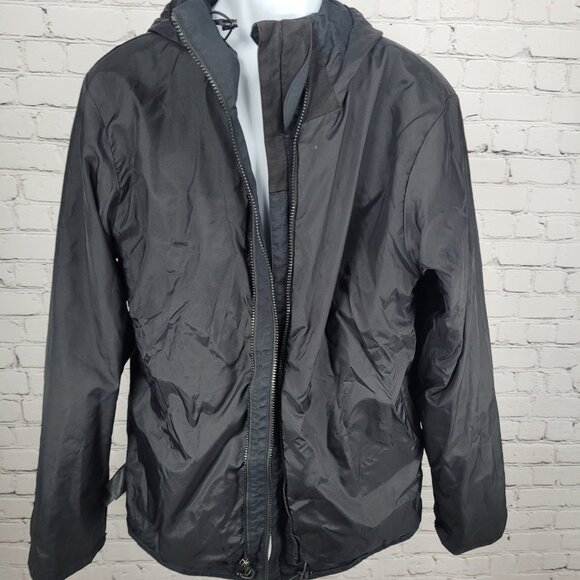 The North Face Black Lightweight Hooded Windbreaker Double Zip Jacket Medium M - Picture 8 of 16